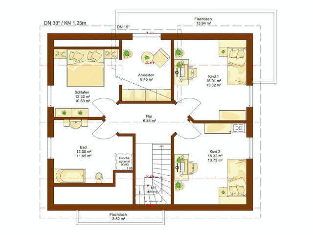 Fertighaus Life 158 von RENSCH-HAUS Schlüsselfertig ab 419488€, Satteldach-Klassiker Grundriss 2