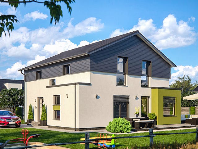 Fertighaus Life 159 von RENSCH-HAUS Schlüsselfertig ab 407905€, Satteldach-Klassiker Außenansicht 1 Fertighaus Life 159 von RENSCH-HAUS Schlüsselfertig ab 407905€, Satteldach-Klassiker Außenansicht 1