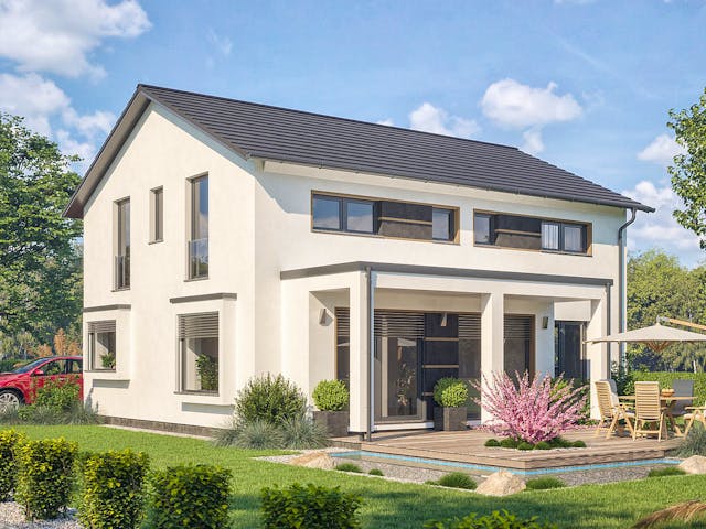 Fertighaus Life 160 von RENSCH-HAUS Schlüsselfertig ab 444519€, Satteldach-Klassiker Außenansicht 1 Fertighaus Life 160 von RENSCH-HAUS Schlüsselfertig ab 444519€, Satteldach-Klassiker Außenansicht 1