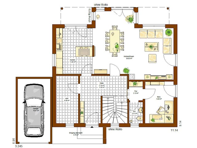 Fertighaus Stadtvilla Memphis von RENSCH-HAUS, Stadtvilla Grundriss 1