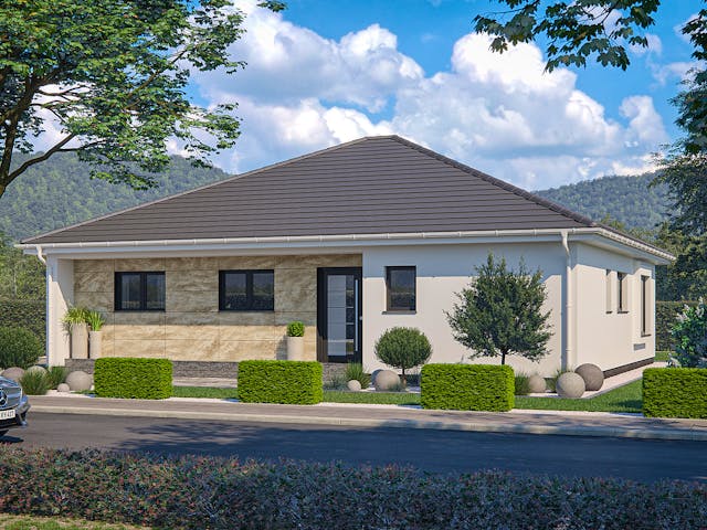 Fertighaus Bungalow Rhodos von RENSCH-HAUS, Bungalow Außenansicht 1 Fertighaus Bungalow Rhodos von RENSCH-HAUS, Bungalow Außenansicht 1