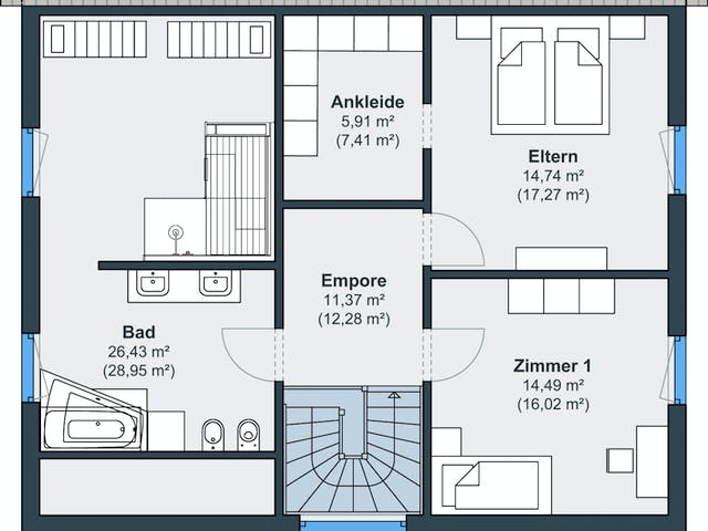 Fertighaus Ausstellungshaus Rheinau-Linx generation5.5 200 von WeberHaus Schlüsselfertig ab 423000€, Pultdachhaus Grundriss 2