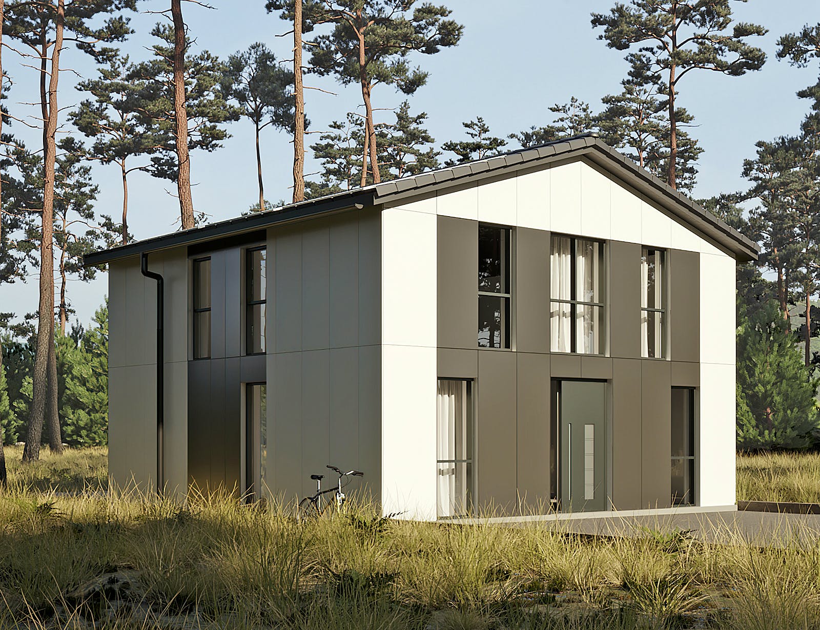 Massivhaus Komfort Haus - Satteldach von RKR Systembau, Satteldach-Klassiker Außenansicht 2