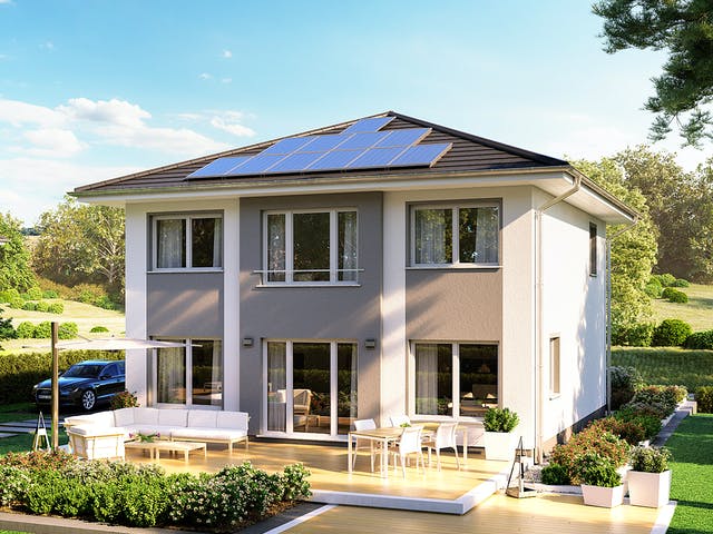 Massivhaus Stadtvilla Modena von ROTH MASSIVHAUS Schlüsselfertig ab 365300€, Stadtvilla Außenansicht 1 Massivhaus Stadtvilla Modena von ROTH MASSIVHAUS Schlüsselfertig ab 365300€, Stadtvilla Außenansicht 1