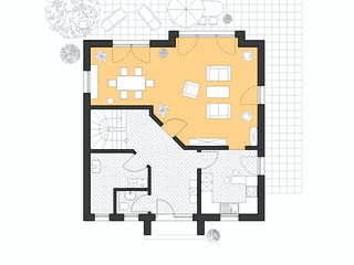 Massivhaus Stadthaus 141 von ROTH-MASSIVHAUS Schlüsselfertig ab 325200€, Satteldach-Klassiker Grundriss 1