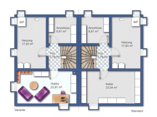 Massivhaus Quadriga II von R+S Immobilien Schlüsselfertig ab 355000€, Satteldach-Klassiker Grundriss 4