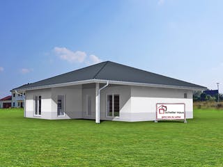 Fertighaus Aktionshaus Bungalow von Scheller-Haus Schlüsselfertig ab 313295€, Bungalow Außenansicht 1