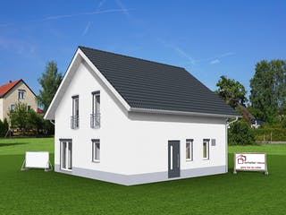 Fertighaus Aktionshaus Familie 126 von Scheller-Haus Schlüsselfertig ab 322561€, Satteldach-Klassiker Außenansicht 1