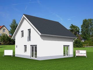 Fertighaus Aktionshaus Familie 126 von Scheller-Haus Schlüsselfertig ab 322561€, Satteldach-Klassiker Außenansicht 4