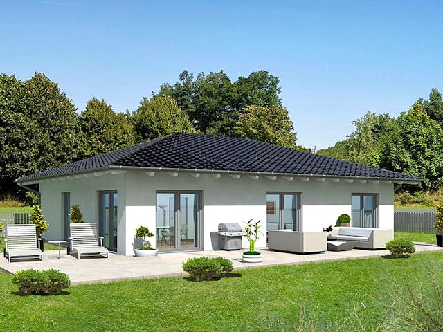 Massivhaus Bungalow Pure-Line 1 von Schneider Massivhaus, Bungalow Außenansicht 1 Massivhaus Bungalow Pure-Line 1 von Schneider Massivhaus, Bungalow Außenansicht 1