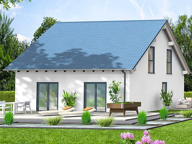 Massivhaus Familienhaus Classic-Line 11 von Schneider Massivhaus, Satteldach-Klassiker Außenansicht 1