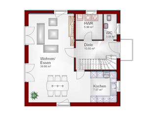 Massivhaus Stadtvilla TOP-Line 1 von Schneider Massivhaus, Stadtvilla Grundriss 1