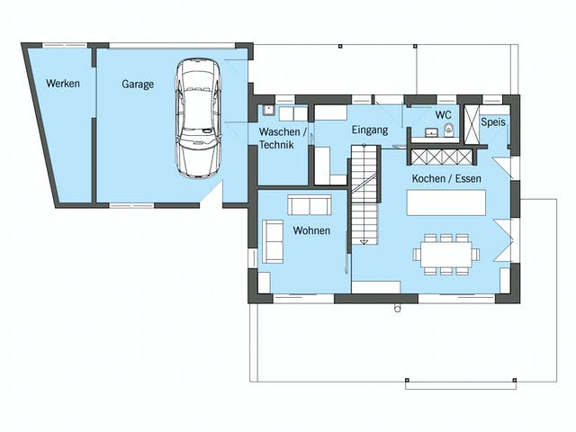 Fertighaus Schneider - Kundenhaus von Bau-Fritz Schlüsselfertig ab 475000€, Satteldach-Klassiker Grundriss 1