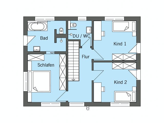 Fertighaus Schneider - Kundenhaus von Bau-Fritz Schlüsselfertig ab 475000€, Satteldach-Klassiker Grundriss 3