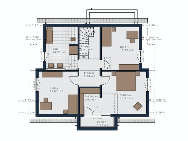 Fertighaus Selection-E-175 E3 von SCHWABENHAUS Schlüsselfertig ab 466969€, Satteldach-Klassiker Grundriss 2