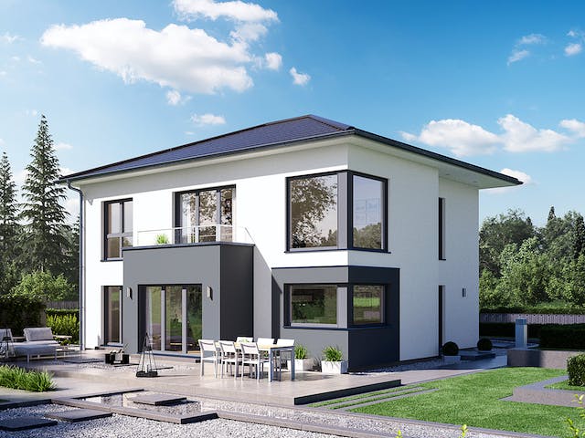 Fertighaus Selection-E-175 E4 von SCHWABENHAUS Schlüsselfertig ab 504278€, Stadtvilla Außenansicht 1