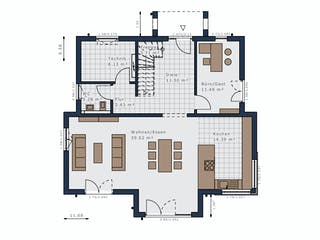 Fertighaus Selection-E-175 E5 von SCHWABENHAUS Schlüsselfertig ab 419935€, Cubushaus Grundriss 1