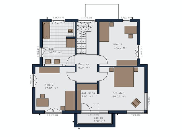 Fertighaus Selection-E-175 E5 von SCHWABENHAUS Schlüsselfertig ab 552168€, Cubushaus Grundriss 2