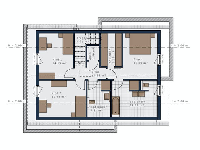 Fertighaus Selection-E-169 E1 von SCHWABENHAUS Schlüsselfertig ab 481401€, Satteldach-Klassiker Grundriss 2