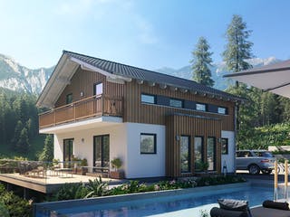 Fertighaus Sensation-E-133 E4 von SCHWABENHAUS Schlüsselfertig ab 343279€, Satteldach-Klassiker Außenansicht 1