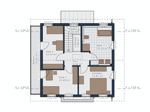 Fertighaus Sensation-E-133 E4 von SCHWABENHAUS Schlüsselfertig ab 393575€, Satteldach-Klassiker Grundriss 2