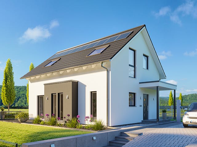 Fertighaus SmartSpace Einfamilienhäuser von SCHWABENHAUS Schlüsselfertig ab 295290€, Satteldach-Klassiker Außenansicht 1 Fertighaus SmartSpace Einfamilienhäuser von SCHWABENHAUS Schlüsselfertig ab 295290€, Satteldach-Klassiker Außenansicht 1