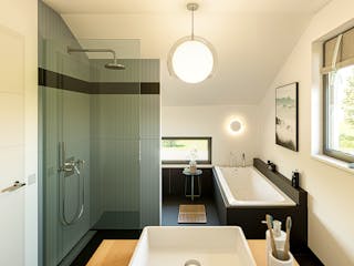 Fertighaus SmartSpace Einfamilienhäuser von SCHWABENHAUS Schlüsselfertig ab 295290€, Satteldach-Klassiker Außenansicht 3