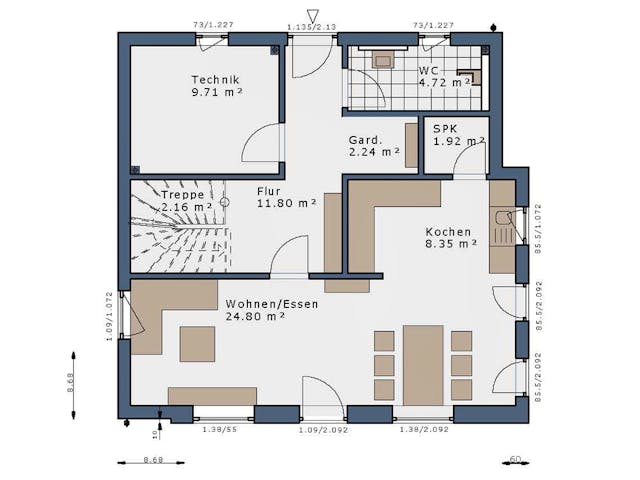 Fertighaus SmartSpace Einfamilienhäuser von SCHWABENHAUS Schlüsselfertig ab 295290€, Satteldach-Klassiker Außenansicht 9