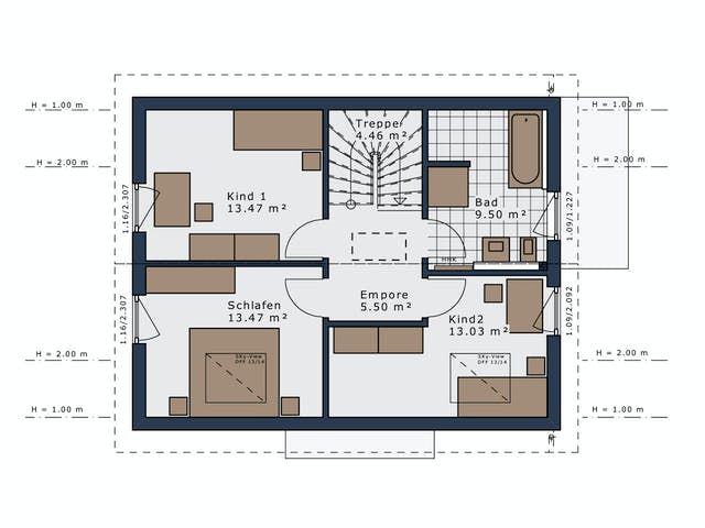 Fertighaus SmartSpace-E-120 E1 von SCHWABENHAUS Schlüsselfertig ab 337155€, Satteldach-Klassiker Grundriss 2