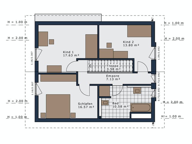 Fertighaus SmartSpace-E-140 E1 von SCHWABENHAUS Schlüsselfertig ab 376386€, Satteldach-Klassiker Grundriss 2