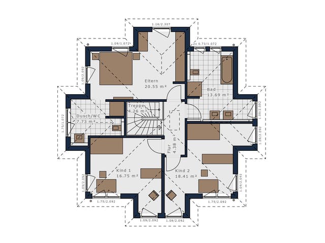 Fertighaus Solitaire-E-145 E7 von SCHWABENHAUS Schlüsselfertig ab 436394€, Stadtvilla Grundriss 2