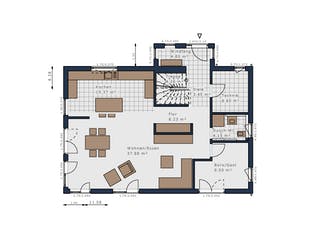 Fertighaus Solitaire-E-155 E1 von SCHWABENHAUS Schlüsselfertig ab 367700€, Satteldach-Klassiker Grundriss 1