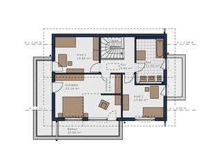 Fertighaus Solitaire-E-155 E4 von SCHWABENHAUS Schlüsselfertig ab 367700€, Satteldach-Klassiker Grundriss 2