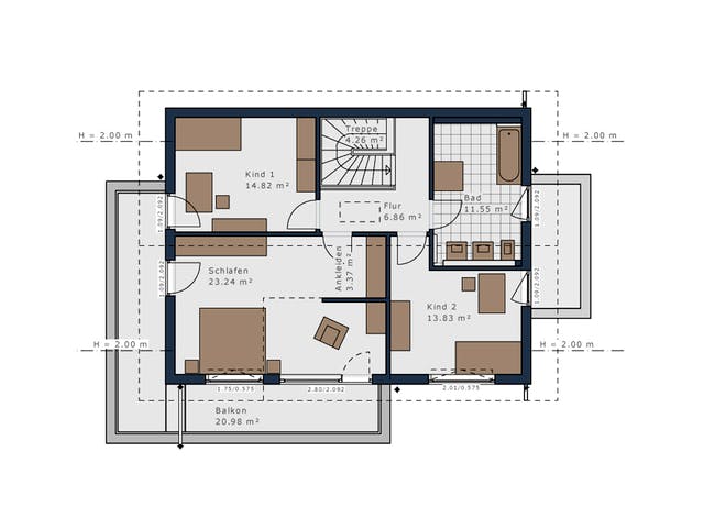 Fertighaus Solitaire-E-155 E4 von SCHWABENHAUS Schlüsselfertig ab 416945€, Satteldach-Klassiker Grundriss 2