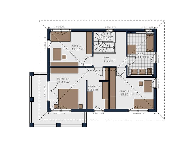 Fertighaus Solitaire-E-155 E7 von SCHWABENHAUS Schlüsselfertig ab 455928€, Stadtvilla Grundriss 2