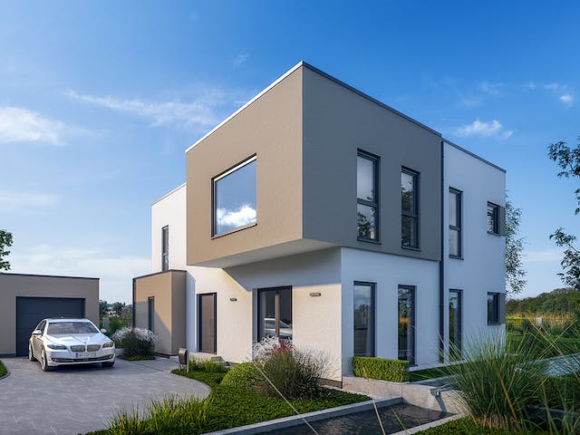 Fertighaus Solitaire-E-155 E9 von SCHWABENHAUS Schlüsselfertig ab 494771€, Cubushaus Außenansicht 1