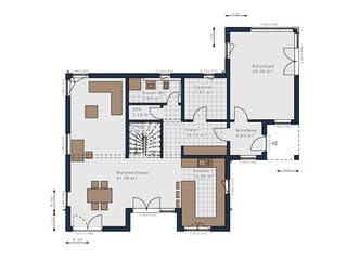 Fertighaus Solitaire-E-165 E7 von SCHWABENHAUS Schlüsselfertig ab 376498€, Stadtvilla Grundriss 1