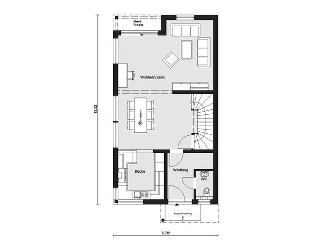 Fertighaus D 30-166.2 - Walmdach Doppelhaus von SchwörerHaus Schlüsselfertig ab 534901€, Stadtvilla Grundriss 1