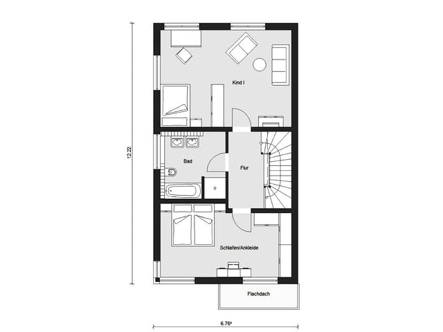 Fertighaus D 30-166.2 - Walmdach Doppelhaus von SchwörerHaus Schlüsselfertig ab 534901€, Stadtvilla Grundriss 2