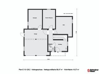 Fertighaus E 10-129.2 - Skandinavischer Bungalow von SchwörerHaus Schlüsselfertig ab 403273€, Bungalow Grundriss 2