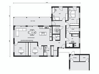 Fertighaus E 10-176.1 - Moderner Bungalow von SchwörerHaus Schlüsselfertig ab 636698€, Bungalow Grundriss 1
