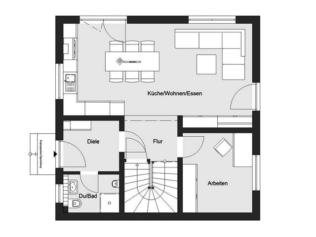 Fertighaus E 15-115.2 - Planungsidee Aktionshaus von SchwörerHaus Schlüsselfertig ab 253102€, Grundriss 1