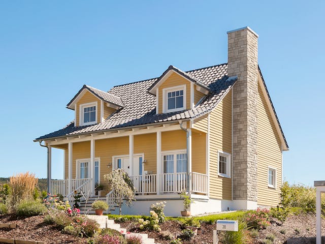 Fertighaus E 15-142.5 - Country-Haus von SchwörerHaus - Österreich Schlüsselfertig ab 419650€, Außenansicht 1