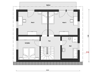 Fertighaus E 15-143.33 - Haus mit Pultdach von SchwörerHaus Schlüsselfertig ab 394599€, Pultdachhaus Grundriss 2