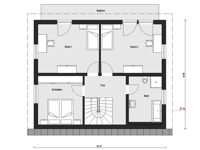 Fertighaus E 15-143.33 - Haus mit Pultdach von SchwörerHaus Schlüsselfertig ab 394599€, Pultdachhaus Grundriss 2