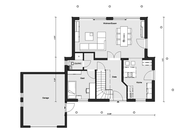 Fertighaus E 15-146.3 - Young Family Home 1 von SchwörerHaus Schlüsselfertig ab 474050€, Pultdachhaus Grundriss 1