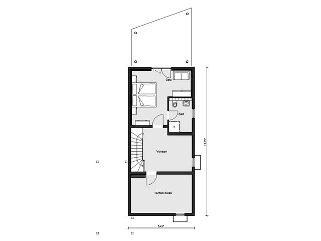 Fertighaus E 15-150.2 - Schmales Hauskonzept von SchwörerHaus Schlüsselfertig ab 390969€, Satteldach-Klassiker Grundriss 3