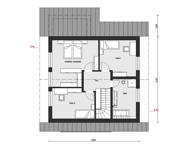 Fertighaus E 15-153.1 - Sonneninselhaus von SchwörerHaus Schlüsselfertig ab 423735€, Satteldach-Klassiker Grundriss 2