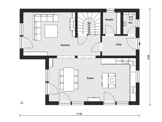 Fertighaus E 15-153.2 - Fertighaus mit Doppelgarage von SchwörerHaus Schlüsselfertig ab 456675€, Grundriss 1