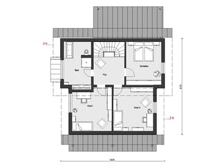 Fertighaus E 15-154.1 - Fertighaus mit Holz von SchwörerHaus Schlüsselfertig ab 446140€, Pultdachhaus Grundriss 2